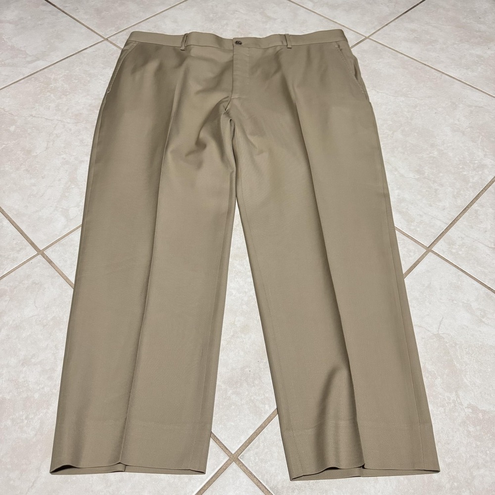 Polo Ralph Lauren Wool Dress Pants Men 40x28 Khaki Flat Front Cuffed Made Italy